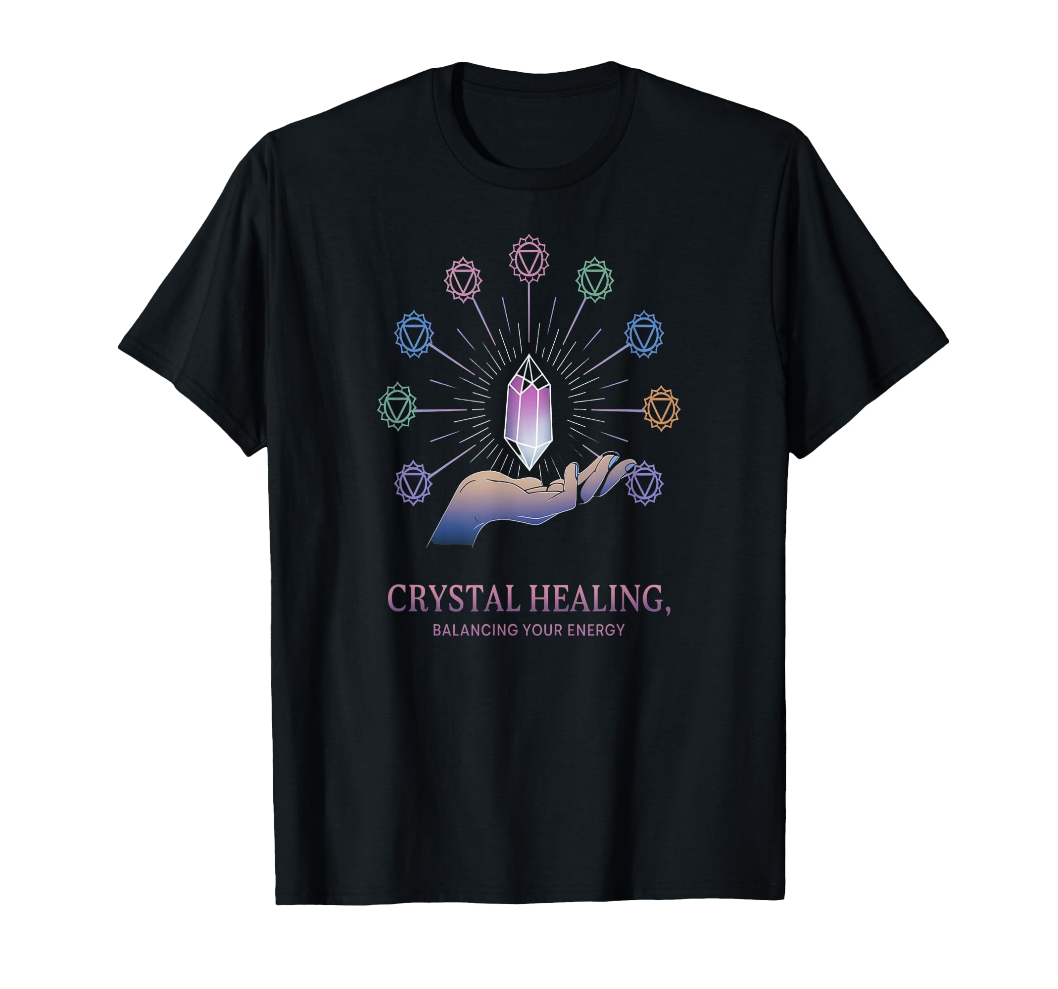 Crystal Healing Energy Balance T-Shirt - Casual Everyday Wear for Adults - T-Shirt, Sweatshirt, Hoodie