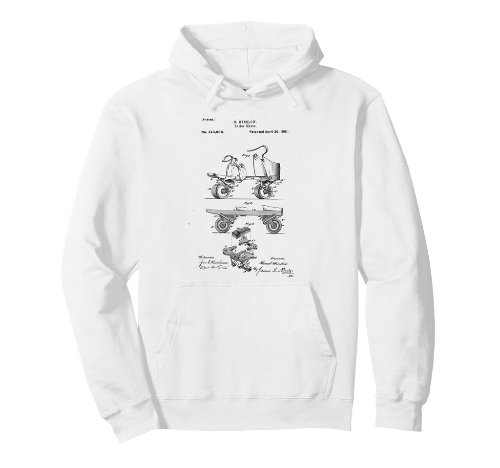 Roller Skate Patent Blueprint Roller Hoodie - Custom Art Print for Adults - T-Shirt, Sweatshirt, Hoodie