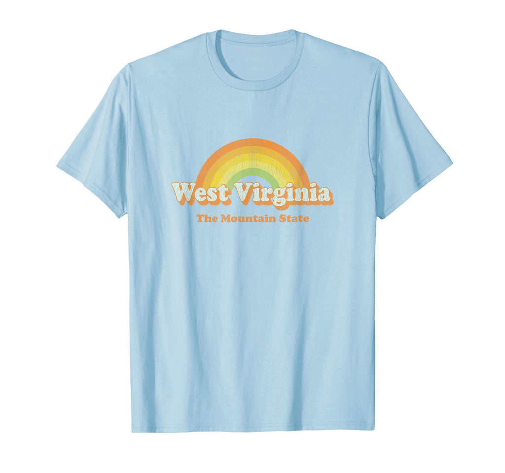 West Virginia 70S Rainbow T-Shirt - Fun Novelty Design Men Women - T-Shirt, Sweatshirt, Hoodie
