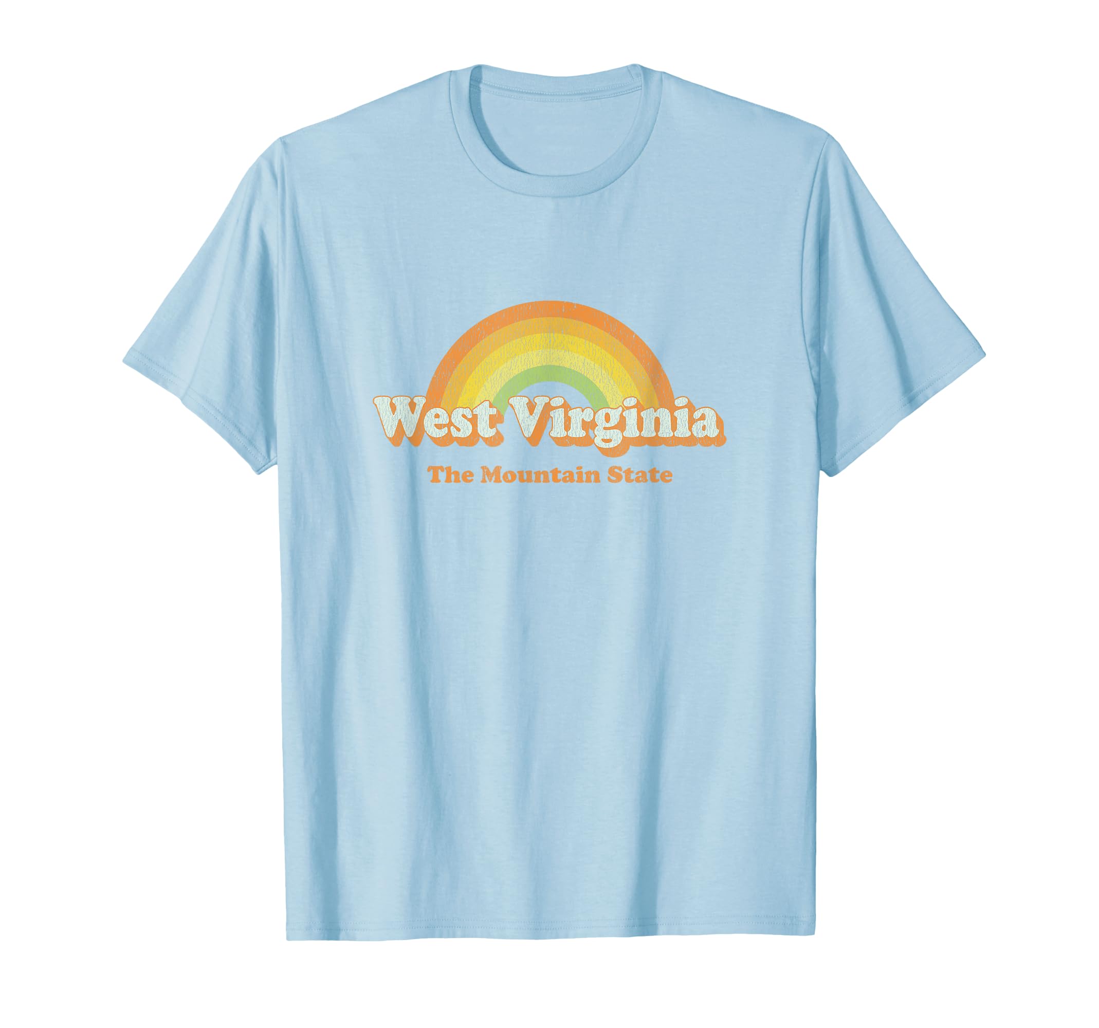 West Virginia 70S Rainbow T-Shirt - Fun Novelty Design Men Women - T-Shirt, Sweatshirt, Hoodie
