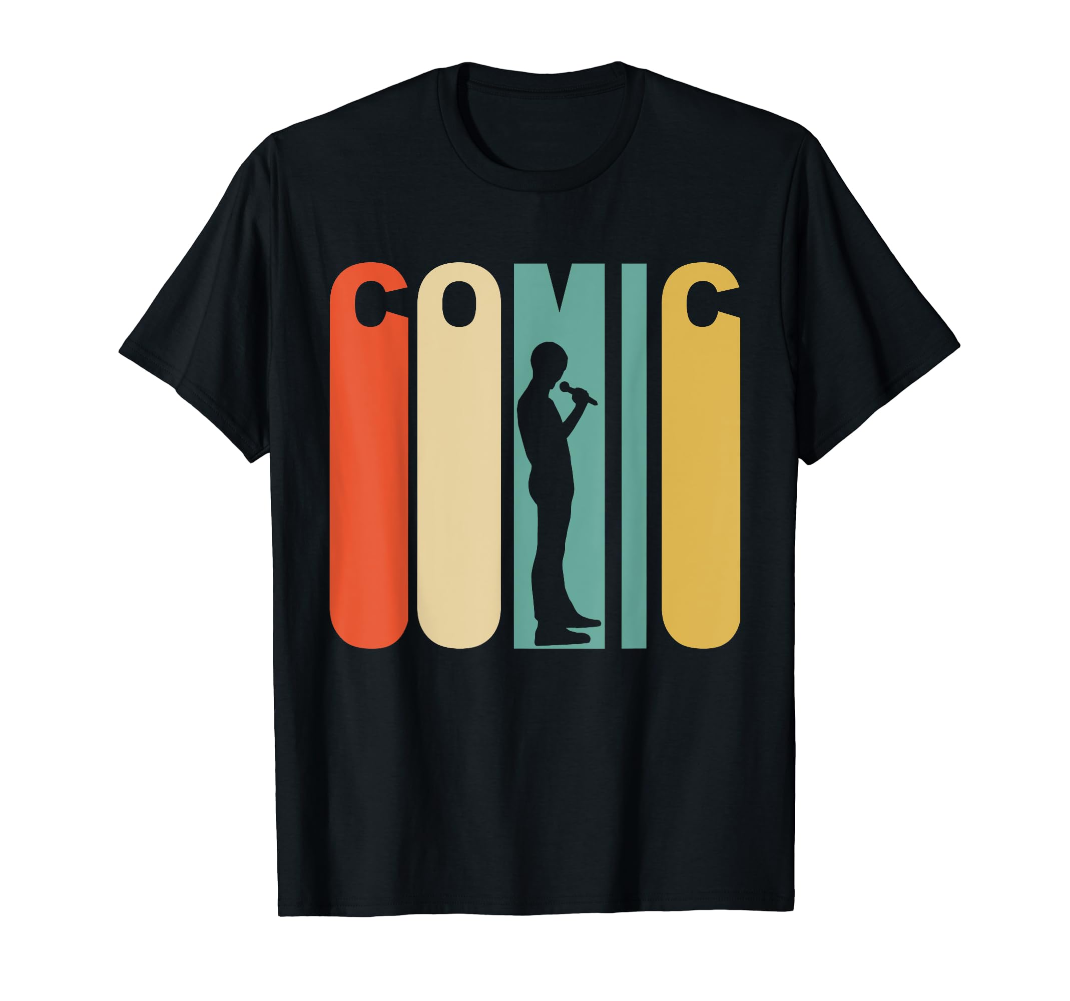 1970S Comic Silhouette Stand Up Comedian T-Shirt - Custom Art Print Unisex - T-Shirt, Sweatshirt, Hoodie