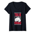 Womens Talk To Hand Introvert V Neck T-Shirt - Trendy Graphic for Adults - T-Shirt, Sweatshirt, Hoodie