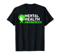 Mental Health Green Ribbon Mental T-Shirt - Minimalist Print for Adults - T-Shirt, Sweatshirt, Hoodie