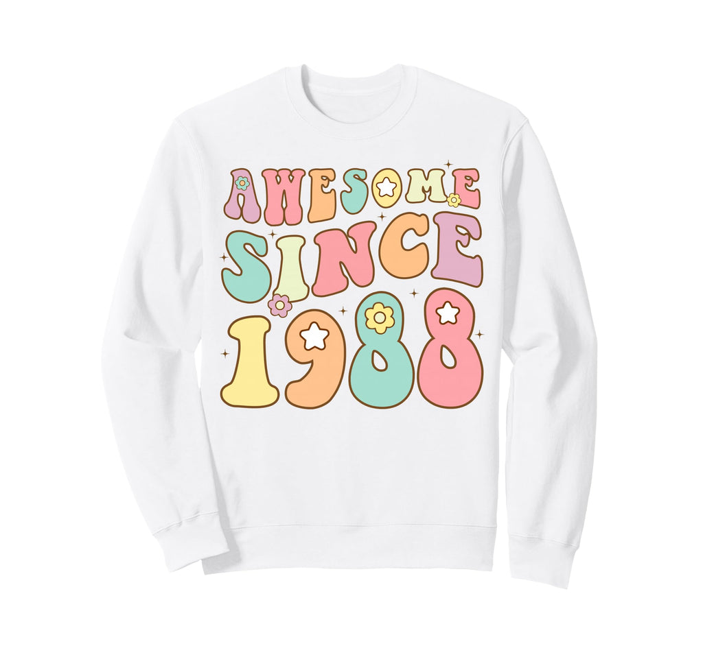 Awesome Since 1988 Hippie Groovy Sweatshirt - Custom Art Print for Adults - T-Shirt, Sweatshirt, Hoodie