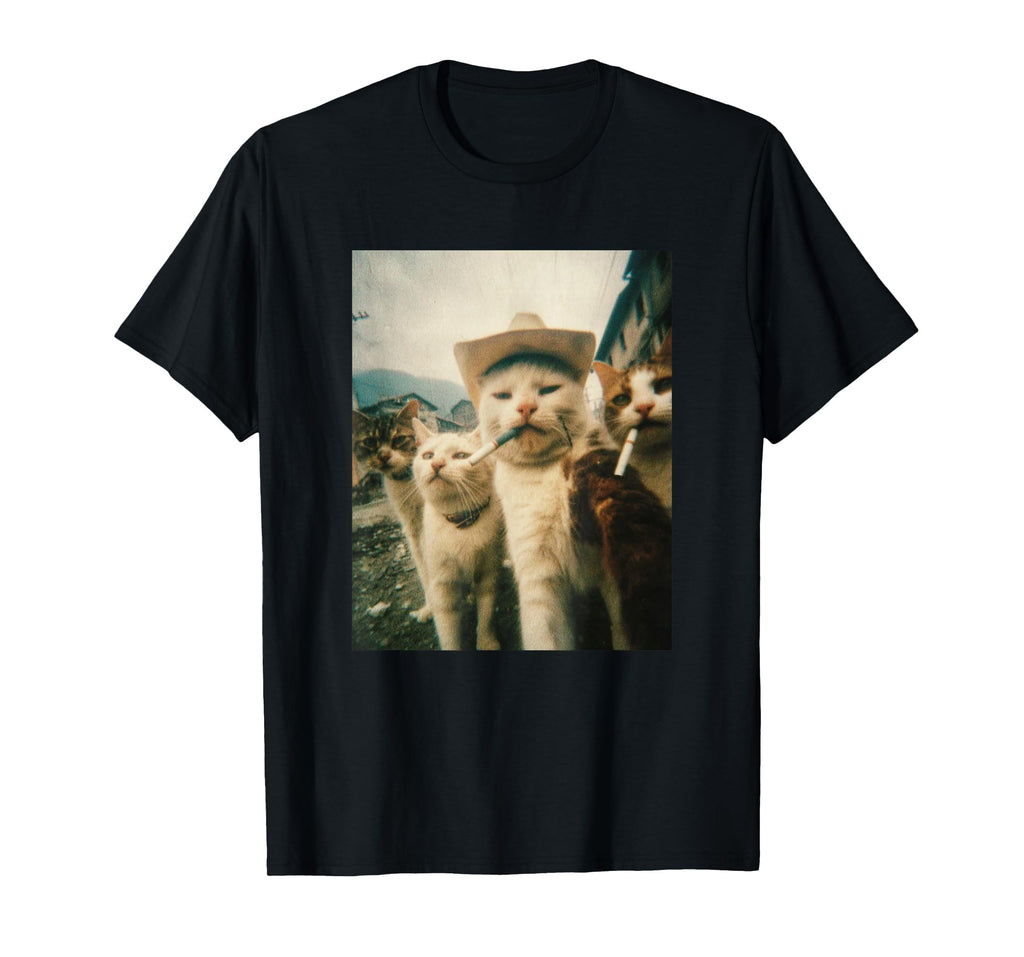 Funny Cowboy Cats Meme T-Shirt - Streetwear Style for Adults - T-Shirt, Sweatshirt, Hoodie