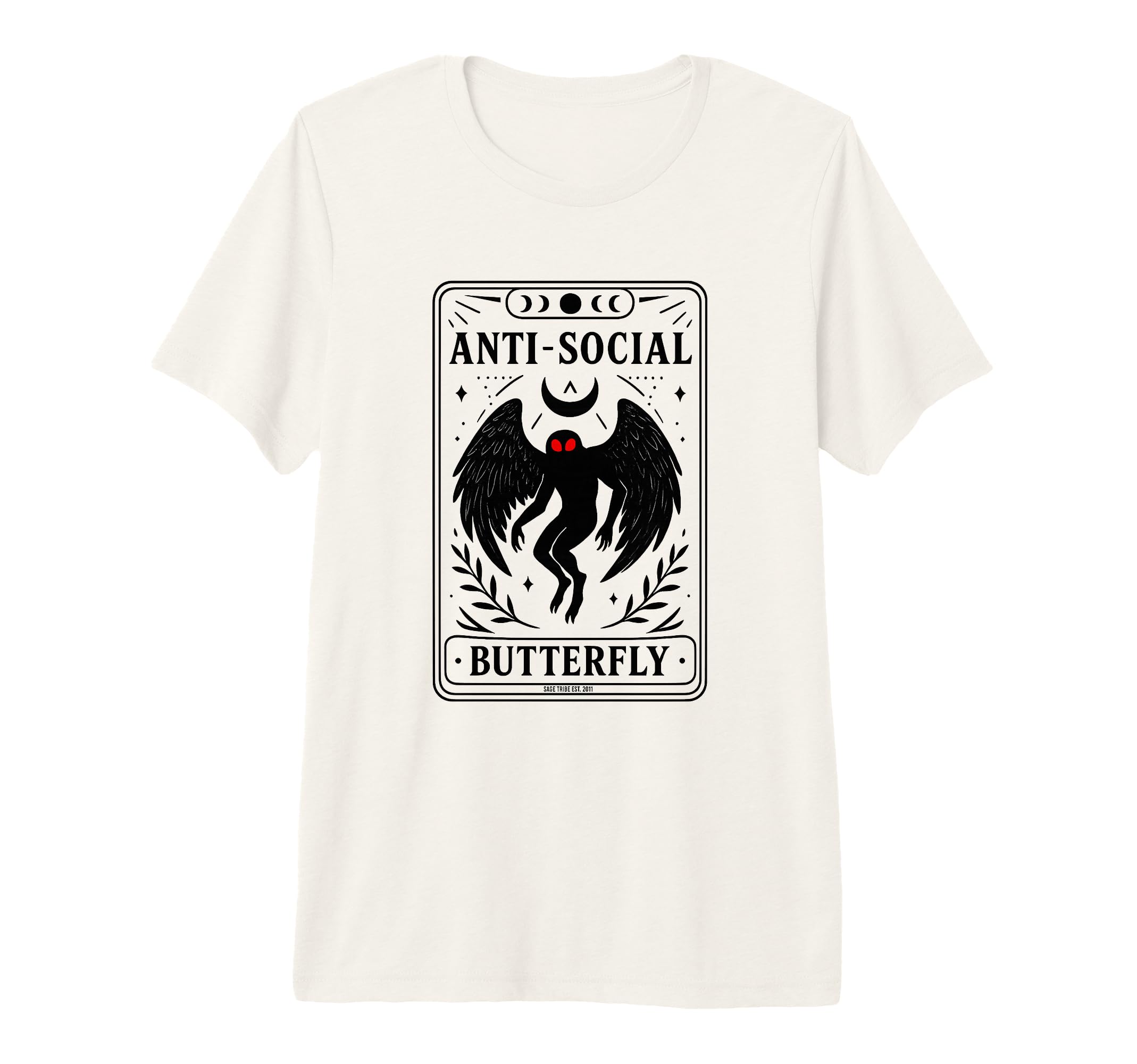 Mothman Anti Social Butterfly Tri Blend T-Shirt - Aesthetic Graphic Unisex - T-Shirt, Sweatshirt, Hoodie