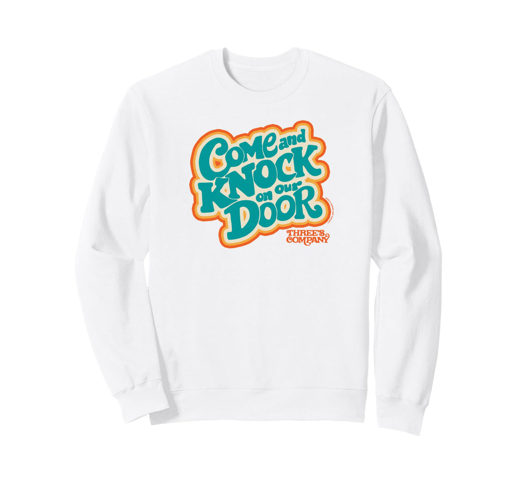 Threes Company Come And Knock Our Sweatshirt - Unique Graphic for Adults - T-Shirt, Sweatshirt, Hoodie