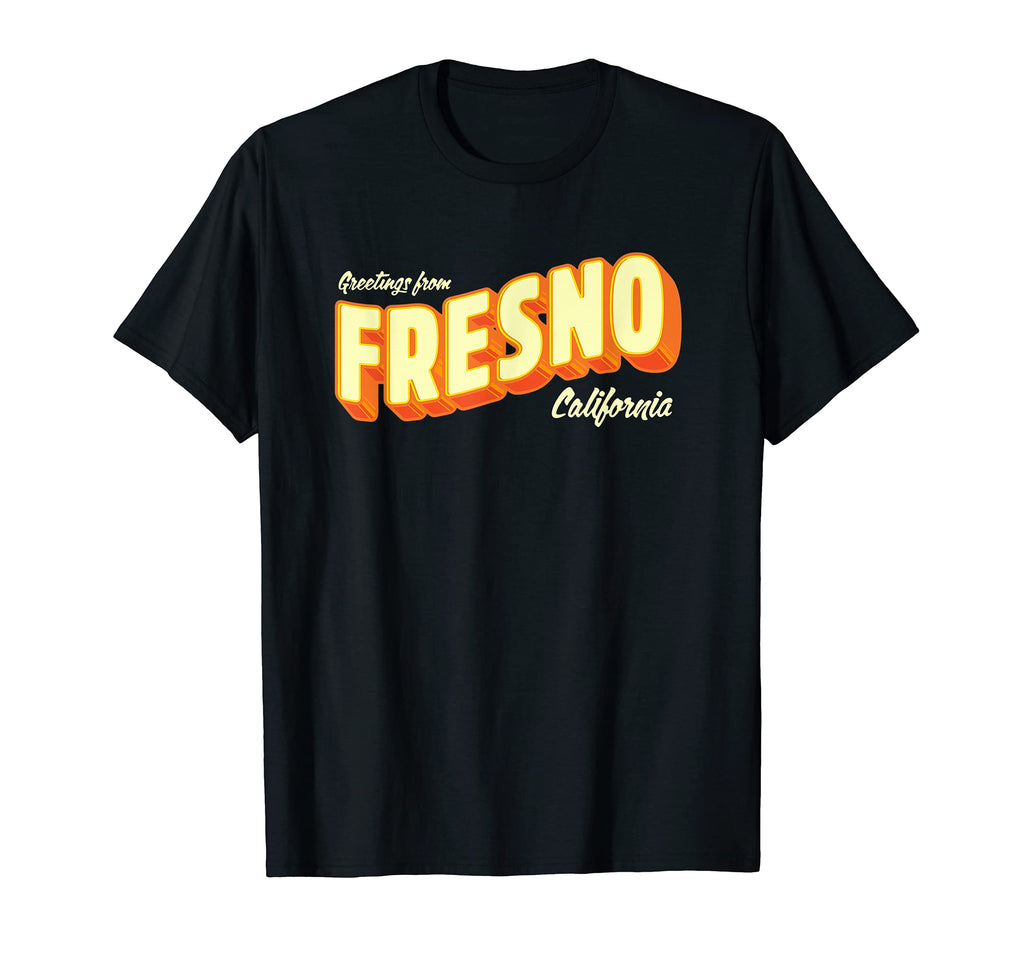 Fresno Ca Postcard Lettering T-Shirt - Novelty Apparel Men Women - T-Shirt, Sweatshirt, Hoodie