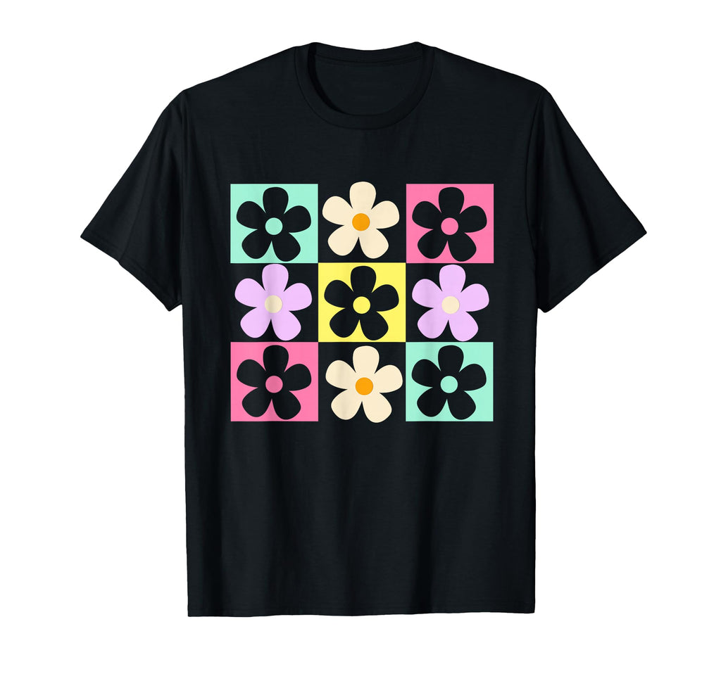 Flower Pattern Groovy Daisy Flower 70S T-Shirt - Custom Art Print Unisex - T-Shirt, Sweatshirt, Hoodie