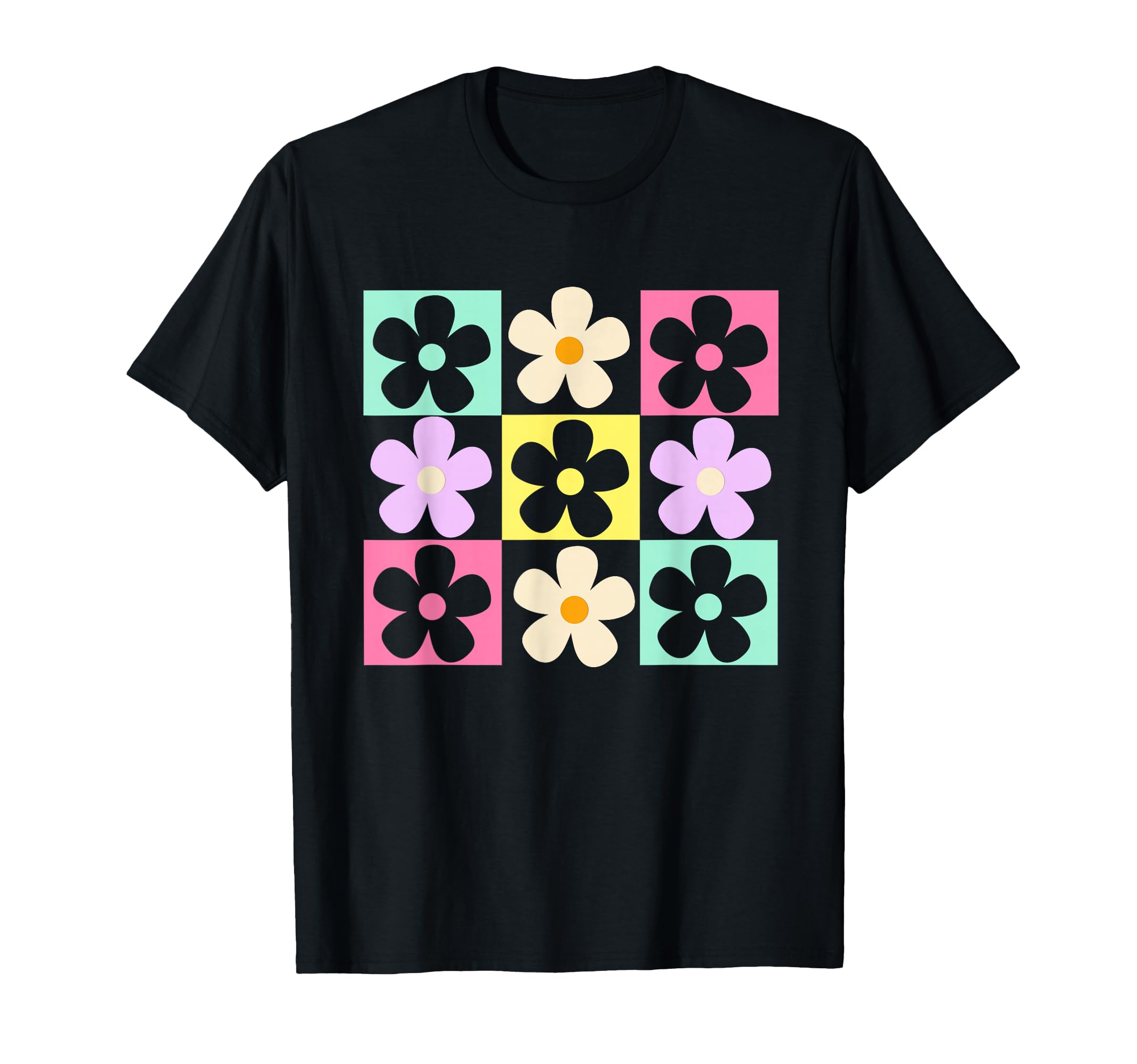Flower Pattern Groovy Daisy Flower 70S T-Shirt - Novelty Apparel Men Women - T-Shirt, Sweatshirt, Hoodie