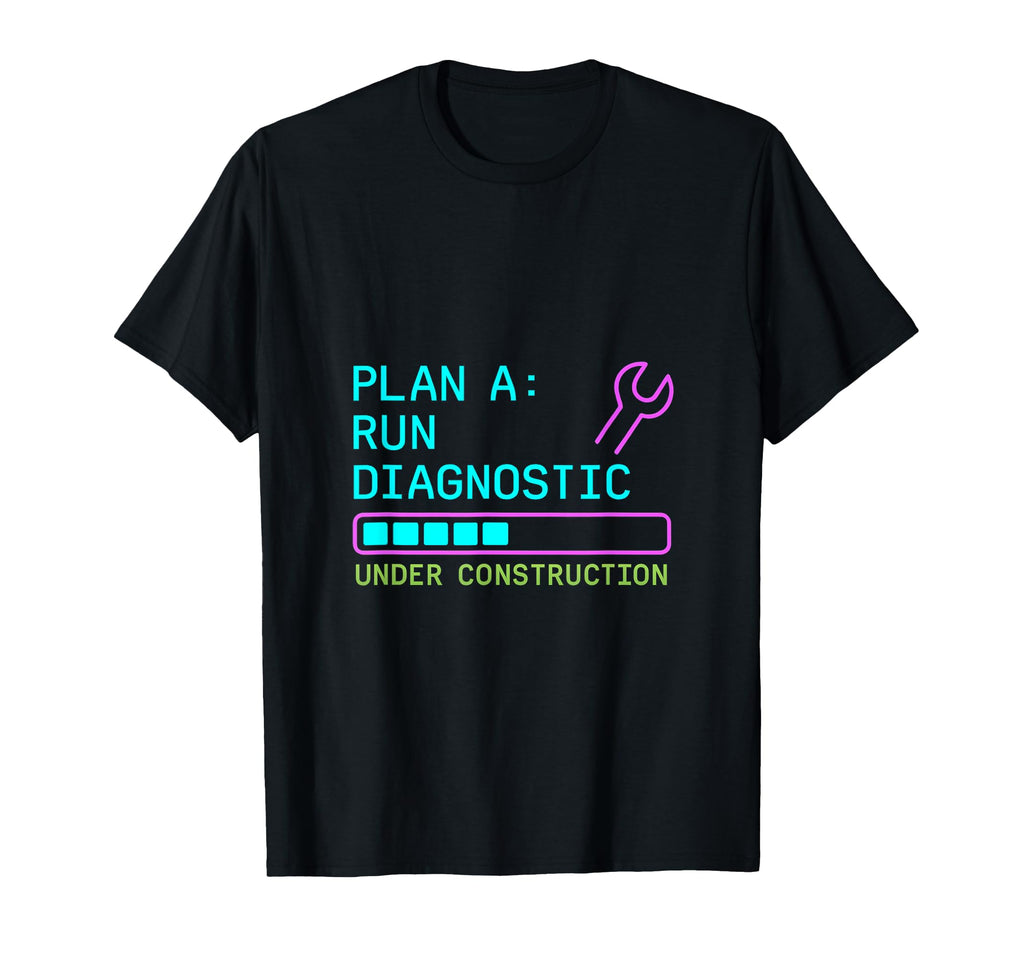 Plan Run Diagnostic Neon Vaporwave T-Shirt - Fun Novelty Design for Adults - T-Shirt, Sweatshirt, Hoodie