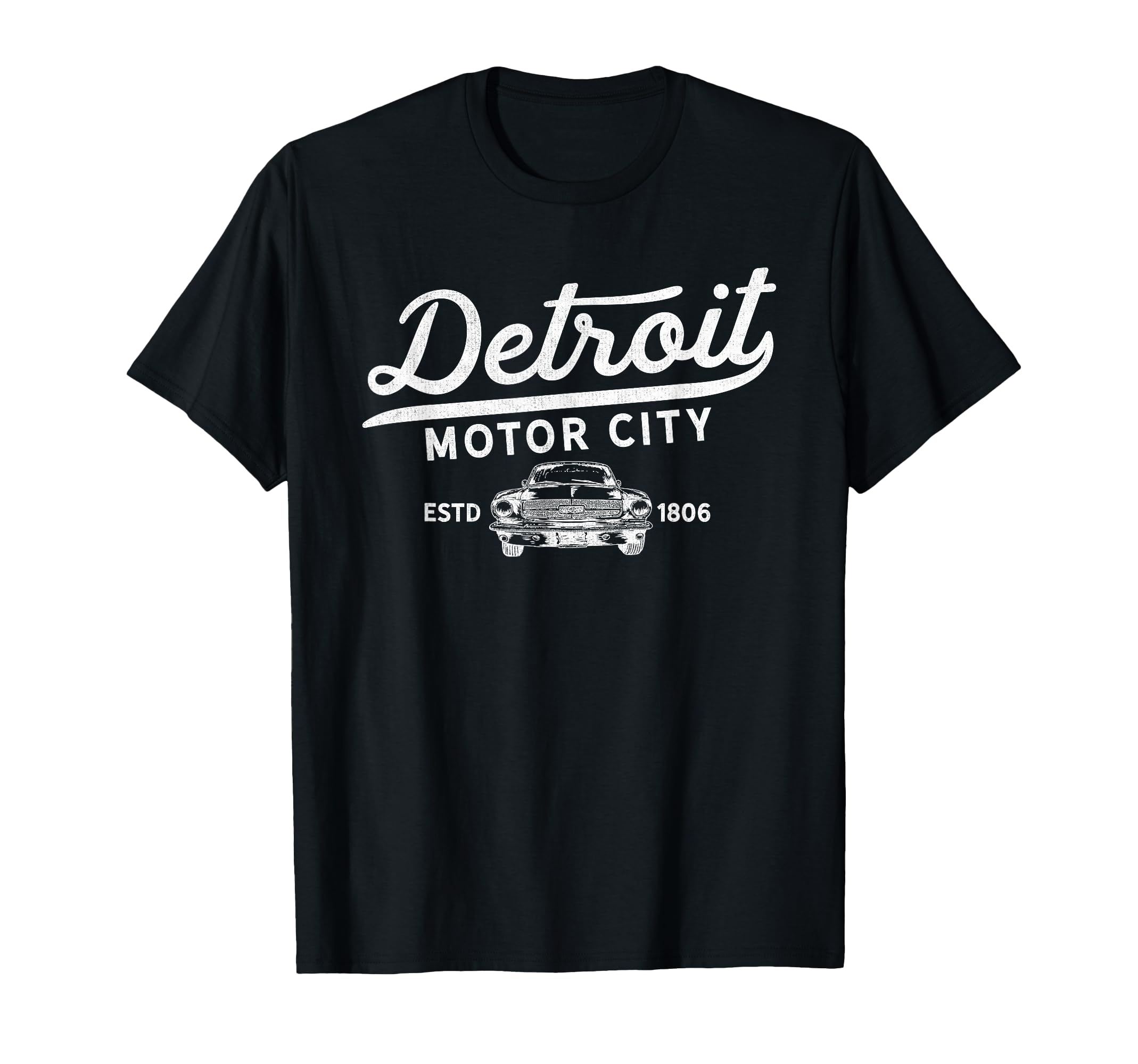 Motor City Muscle Car Detroit Novelty T-Shirt - Novelty Apparel for Adults - T-Shirt, Sweatshirt, Hoodie