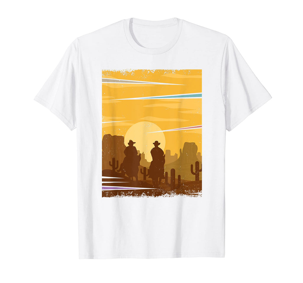 Saddle Western Cowboy Western Sunset T-Shirt - Minimalist Print for Adults - T-Shirt, Sweatshirt, Hoodie