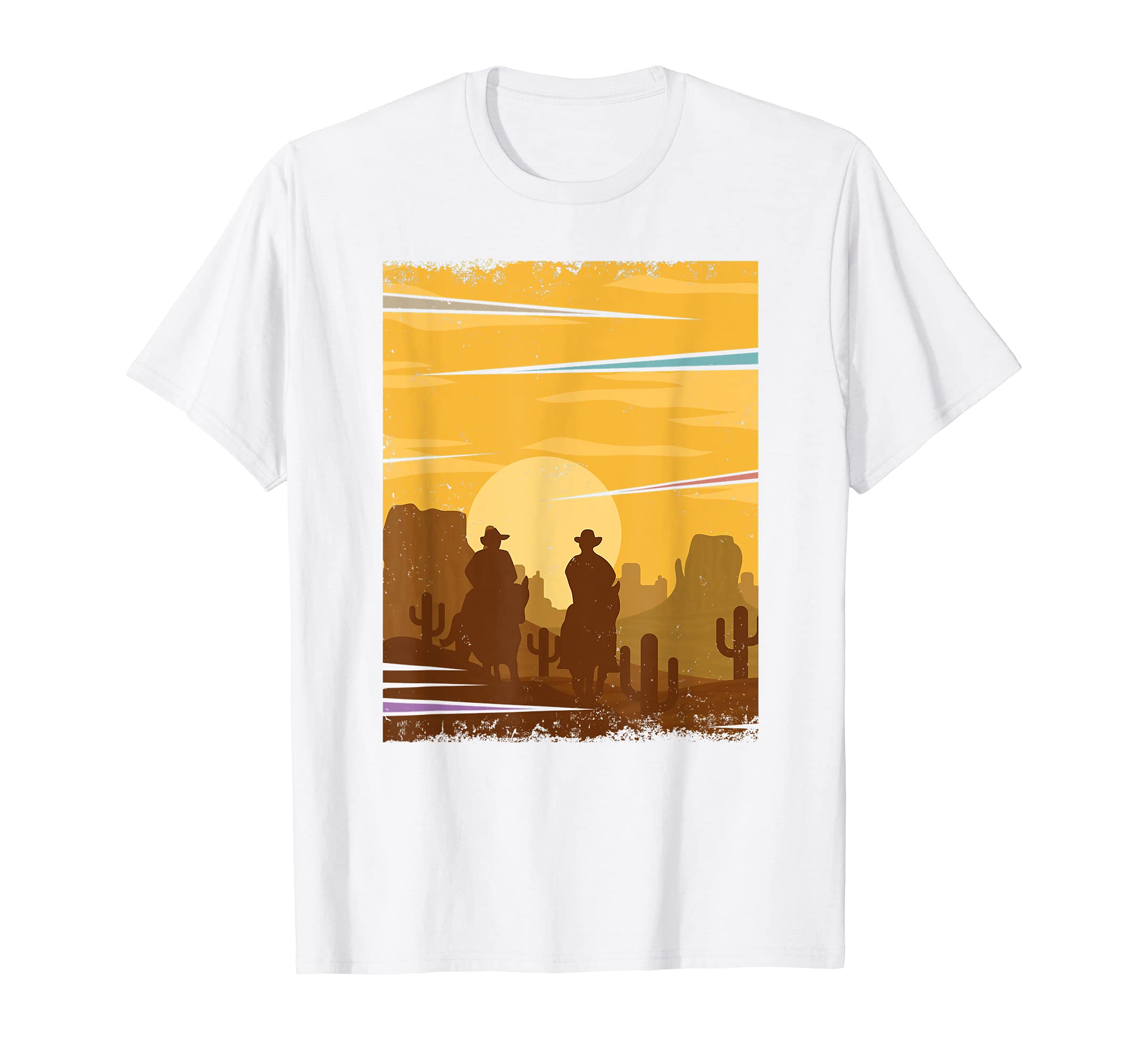 Saddle Western Cowboy Western Sunset T-Shirt - Minimalist Print for Adults - T-Shirt, Sweatshirt, Hoodie