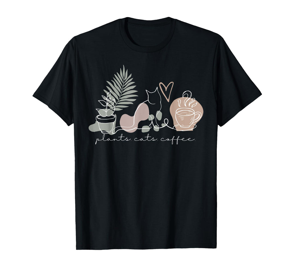 Plants Cats Coffee Cat Lover Gardening T-Shirt - Trendy Graphic Men Women - T-Shirt, Sweatshirt, Hoodie