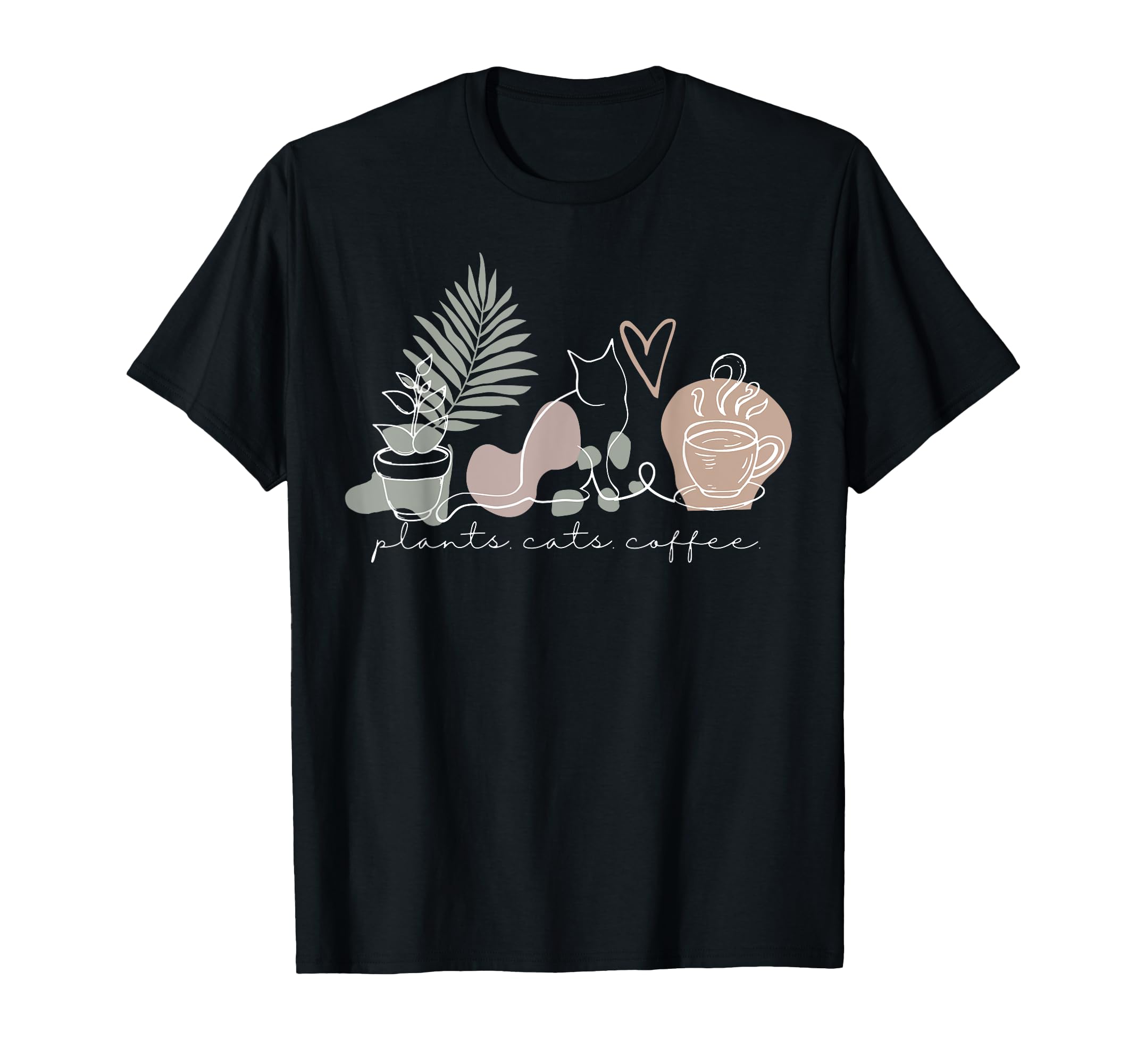 Plants Cats Coffee Cat Lover Gardening T-Shirt - Trendy Graphic Men Women - T-Shirt, Sweatshirt, Hoodie