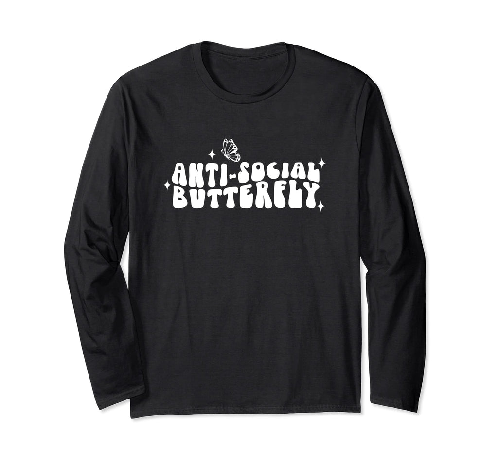 Anti Social Butterfly Funny T-Shirt - Trendy Graphic Unisex - T-Shirt, Sweatshirt, Hoodie