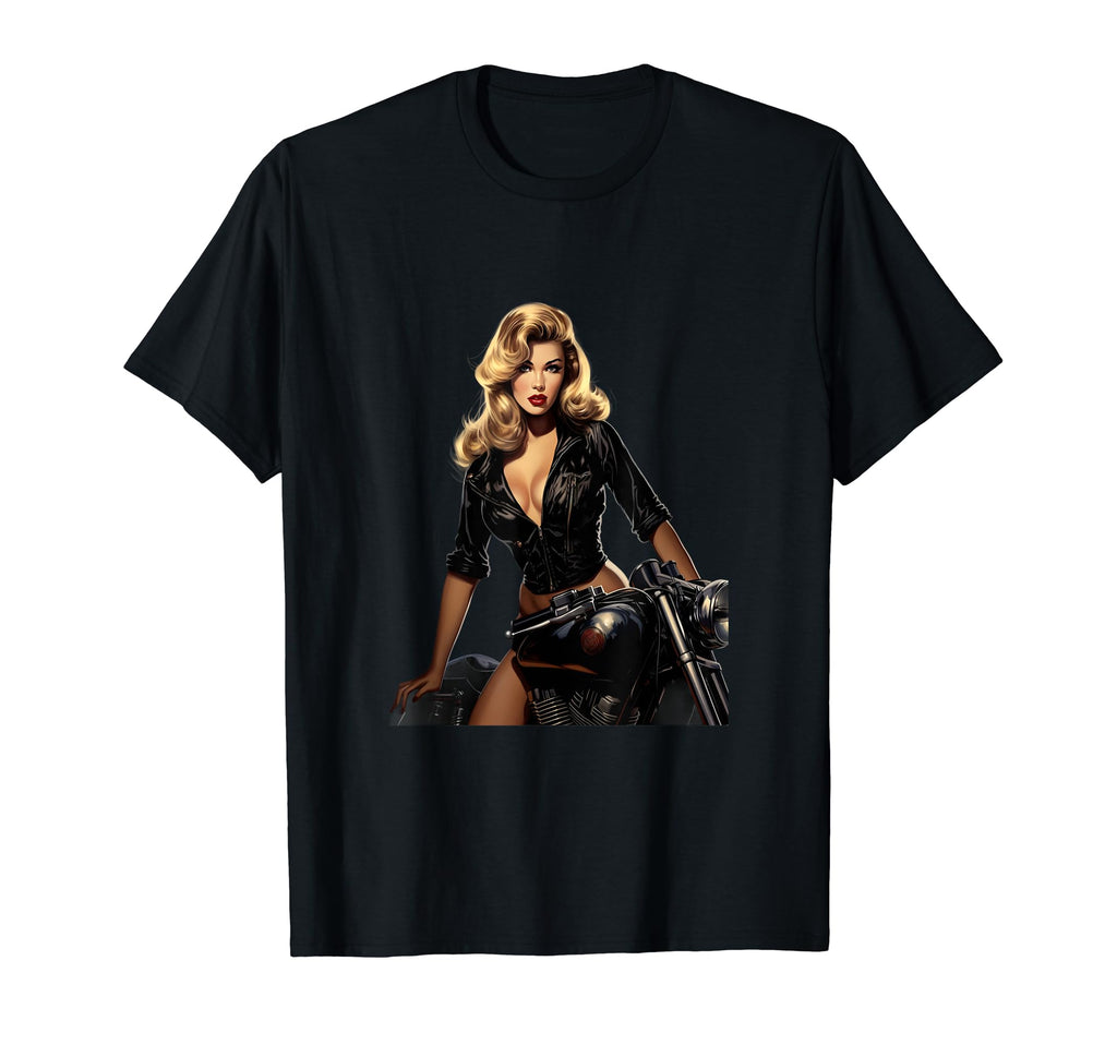Pinup Biker Motorcycle Rider T-Shirt - Streetwear Style Unisex - T-Shirt, Sweatshirt, Hoodie
