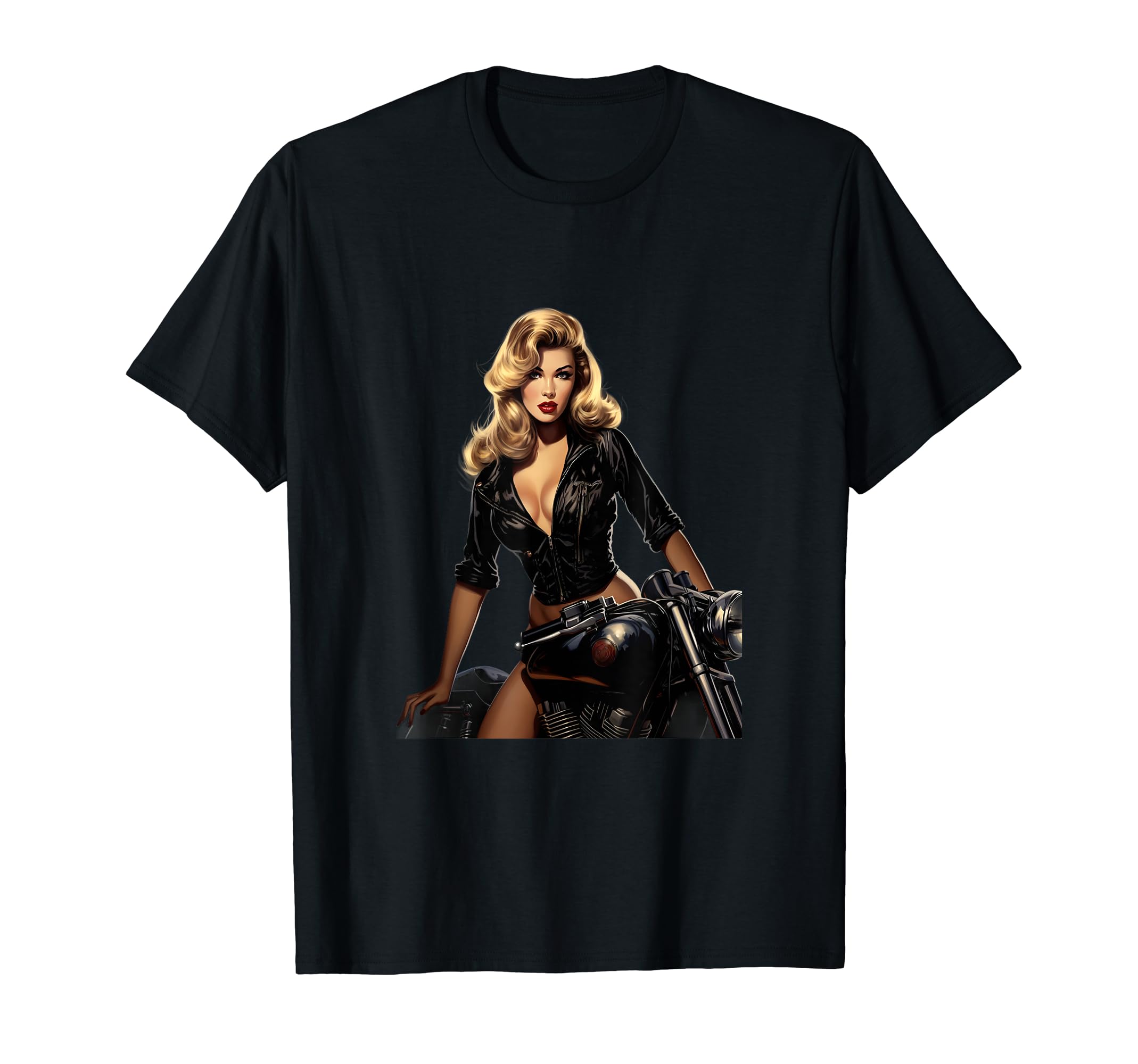 Pinup Biker Motorcycle Rider T-Shirt - Streetwear Style Unisex - T-Shirt, Sweatshirt, Hoodie