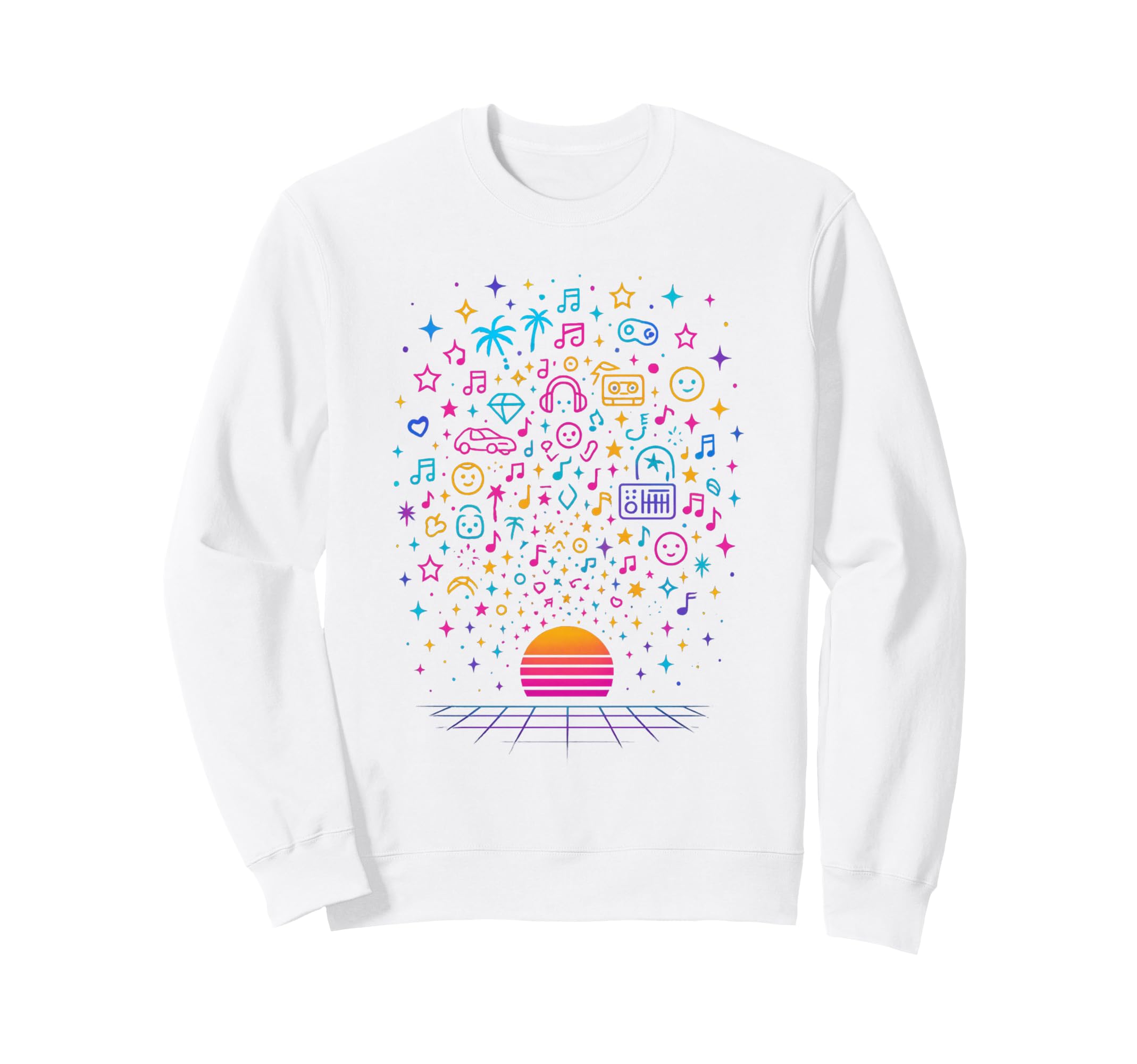 80S Synthwave Sweatshirt - Unique Graphic for Adults - T-Shirt, Sweatshirt, Hoodie