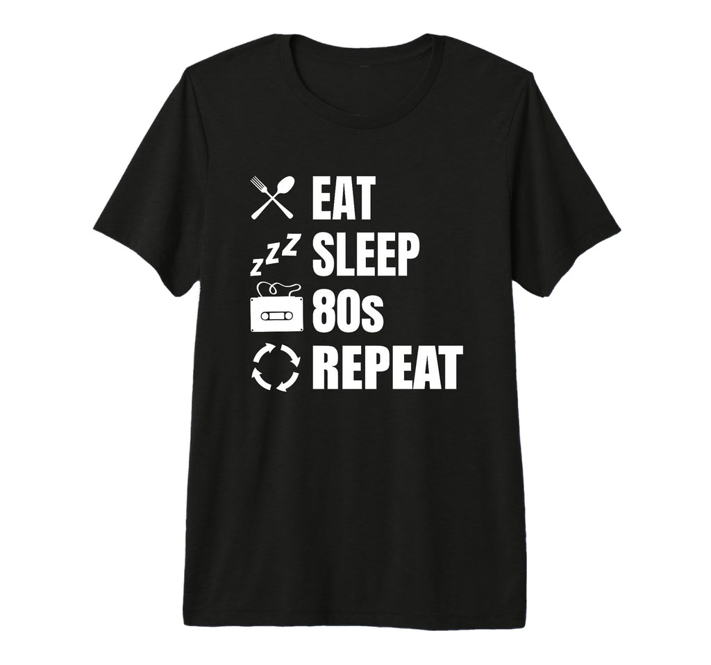 Eat Sleep 80S Repeat Lover Synthwave Tri T-Shirt - Graphic Print Men Women - T-Shirt, Sweatshirt, Hoodie