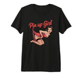 Pin Up Funny Rockabilly Art Tri Blend T-Shirt - Minimalist Print Unisex - T-Shirt, Sweatshirt, Hoodie