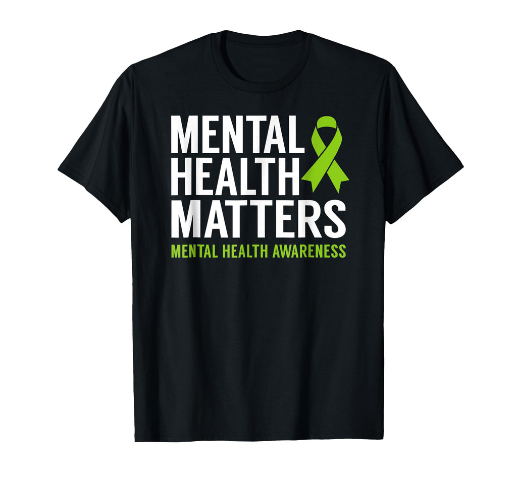 Ribbon Mental Health Matters Womens T-Shirt - Minimalist Print for Adults - T-Shirt, Sweatshirt, Hoodie