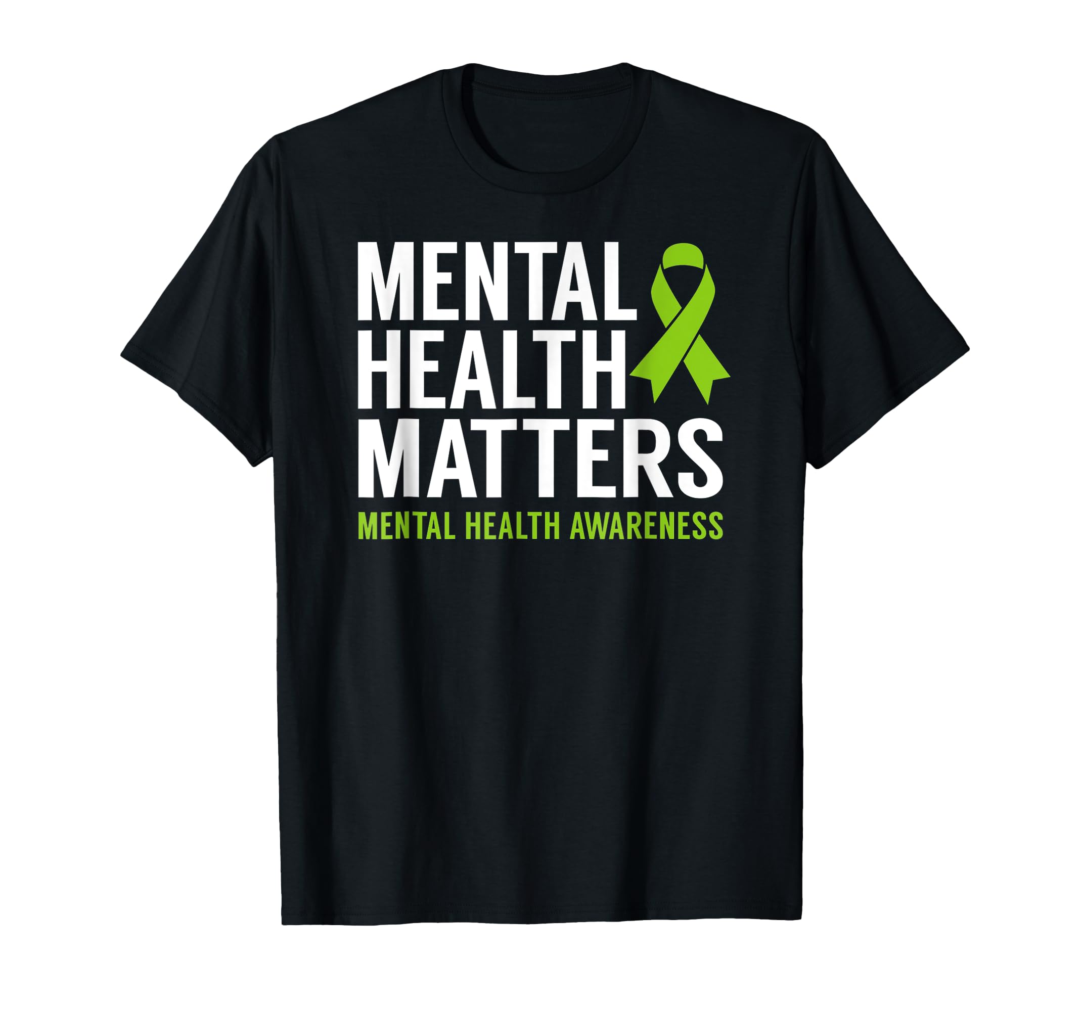 Ribbon Mental Health Matters Womens T-Shirt - Minimalist Print for Adults - T-Shirt, Sweatshirt, Hoodie
