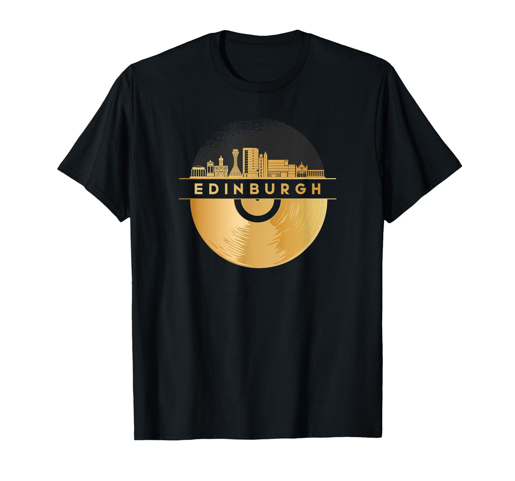 Vinyl Record Player Disco Music Skyline Uk T-Shirt - Trendy Graphic Unisex - T-Shirt, Sweatshirt, Hoodie