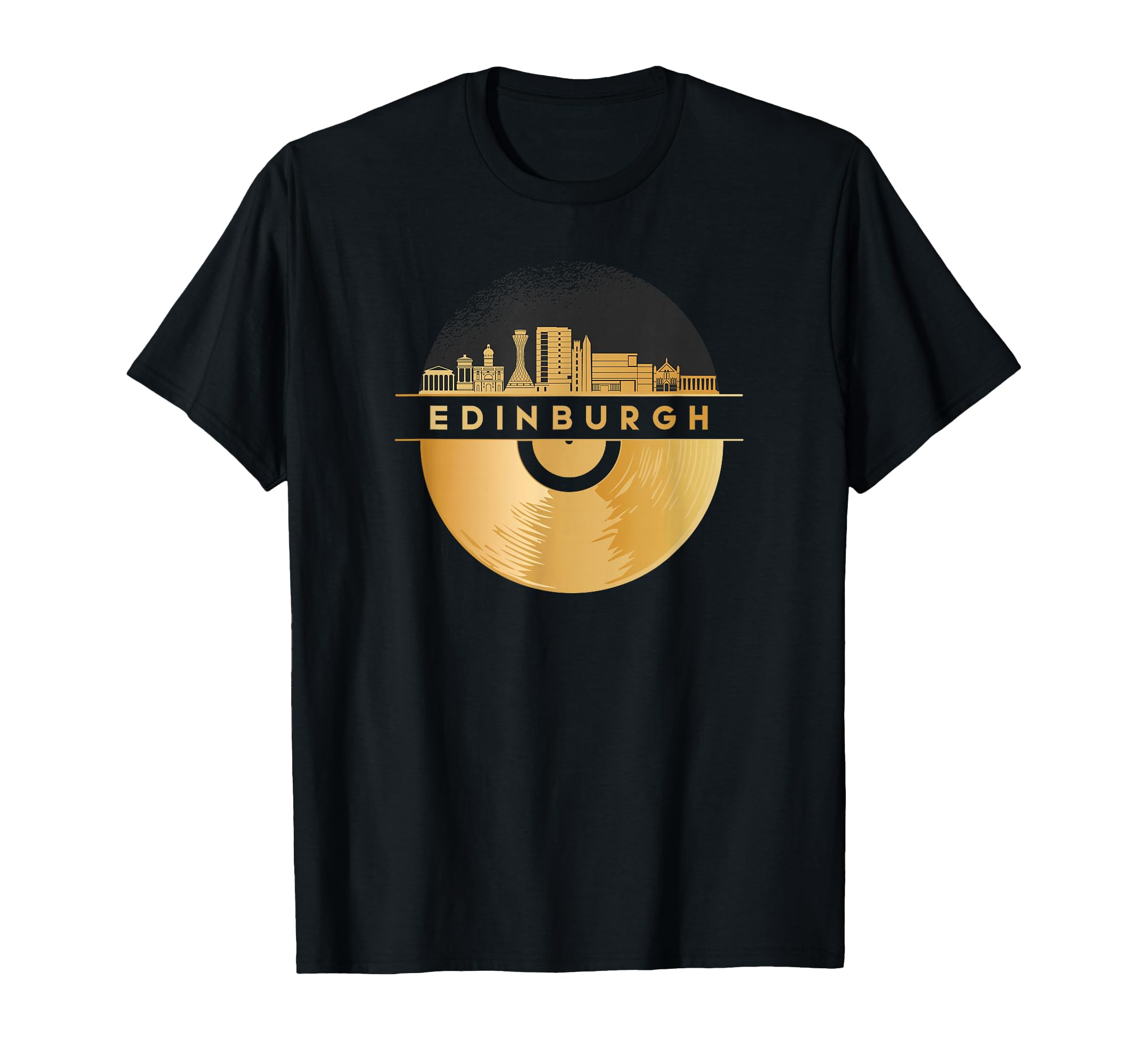 Vinyl Record Player Disco Music Skyline Uk T-Shirt - Trendy Graphic Unisex - T-Shirt, Sweatshirt, Hoodie