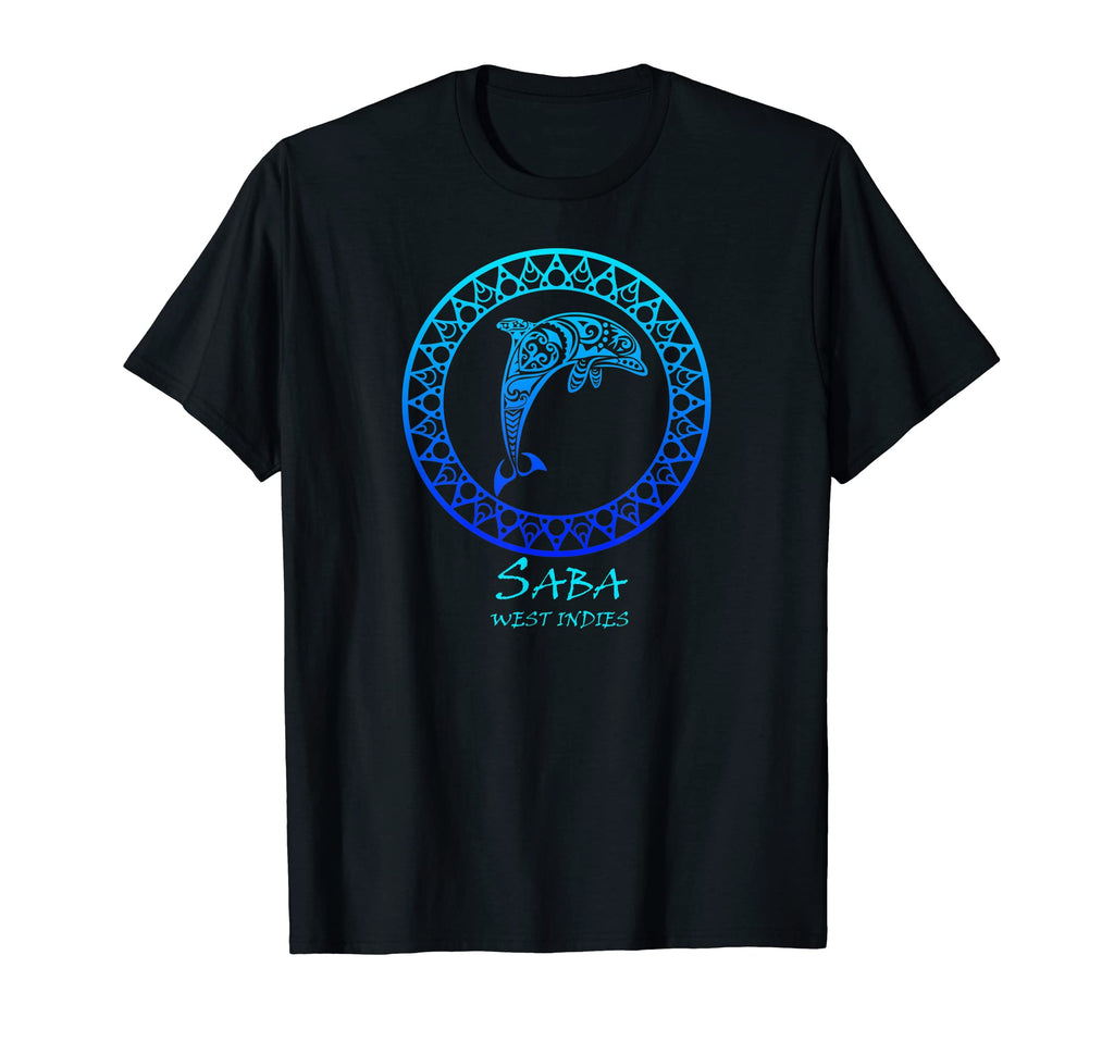 Saba West Indies Tribal Dolphin Vacation T-Shirt - Trendy Graphic Men Women - T-Shirt, Sweatshirt, Hoodie