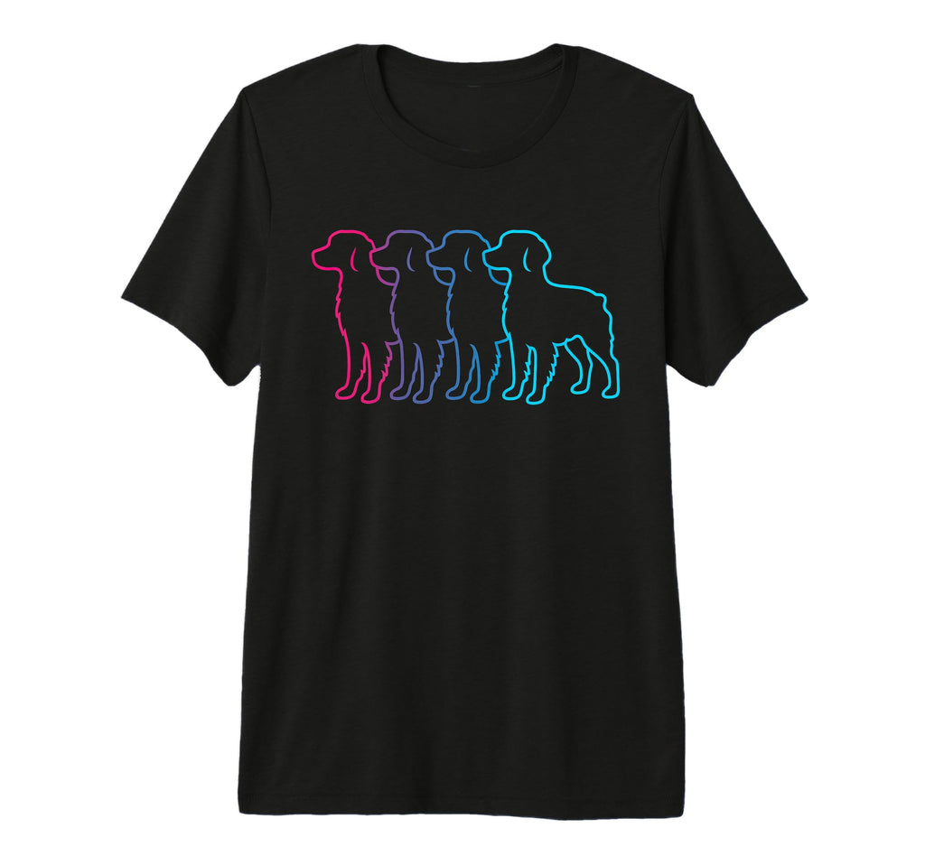 Brittany Spaniel Silhouette Synthwave T-Shirt - Custom Art Print Unisex - T-Shirt, Sweatshirt, Hoodie