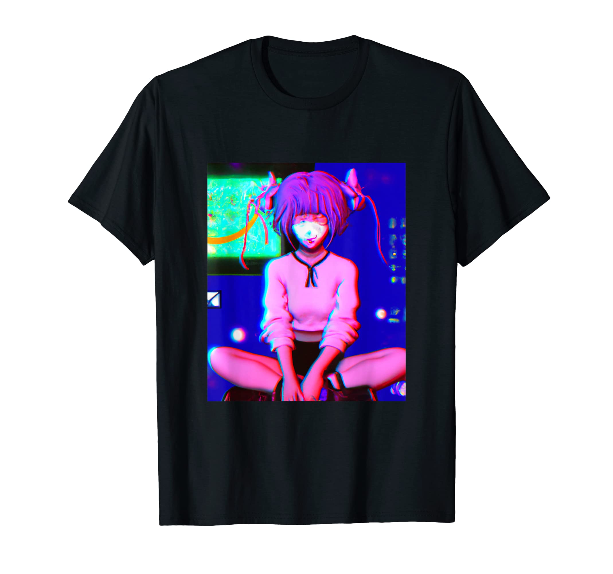 Pastel Aesthetic Anime Synthwave Sad T-Shirt - Aesthetic Graphic Unisex - T-Shirt, Sweatshirt, Hoodie