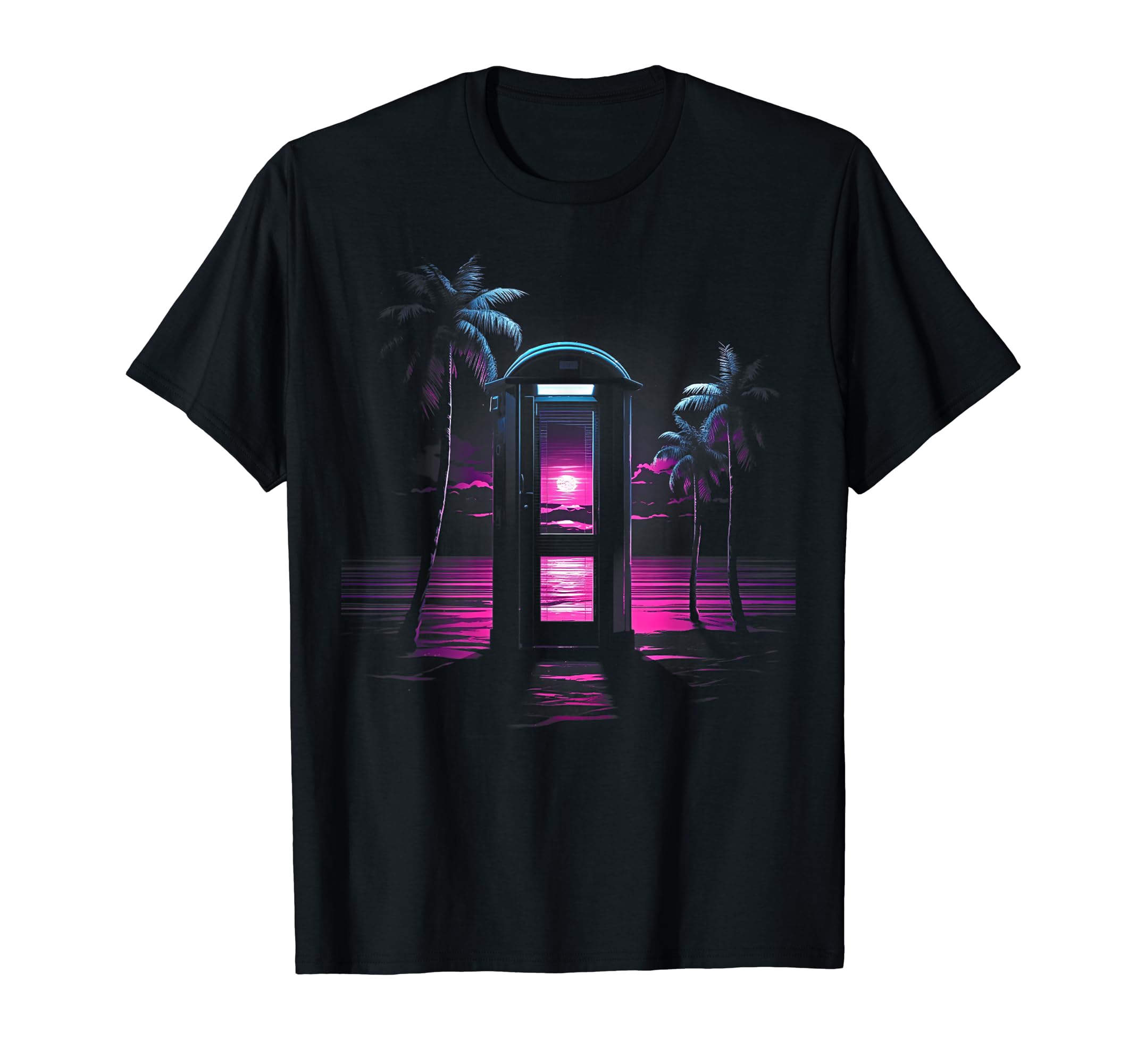 Vaporwave Phone Booth 80S Synthwave 10 T-Shirt - Unique Graphic Men Women - T-Shirt, Sweatshirt, Hoodie