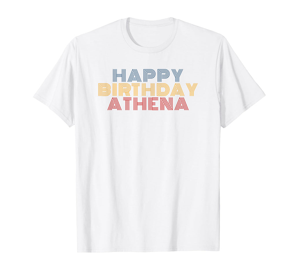 Happy Birthday Athena Personalized Name T-Shirt - Minimalist Print Unisex - T-Shirt, Sweatshirt, Hoodie