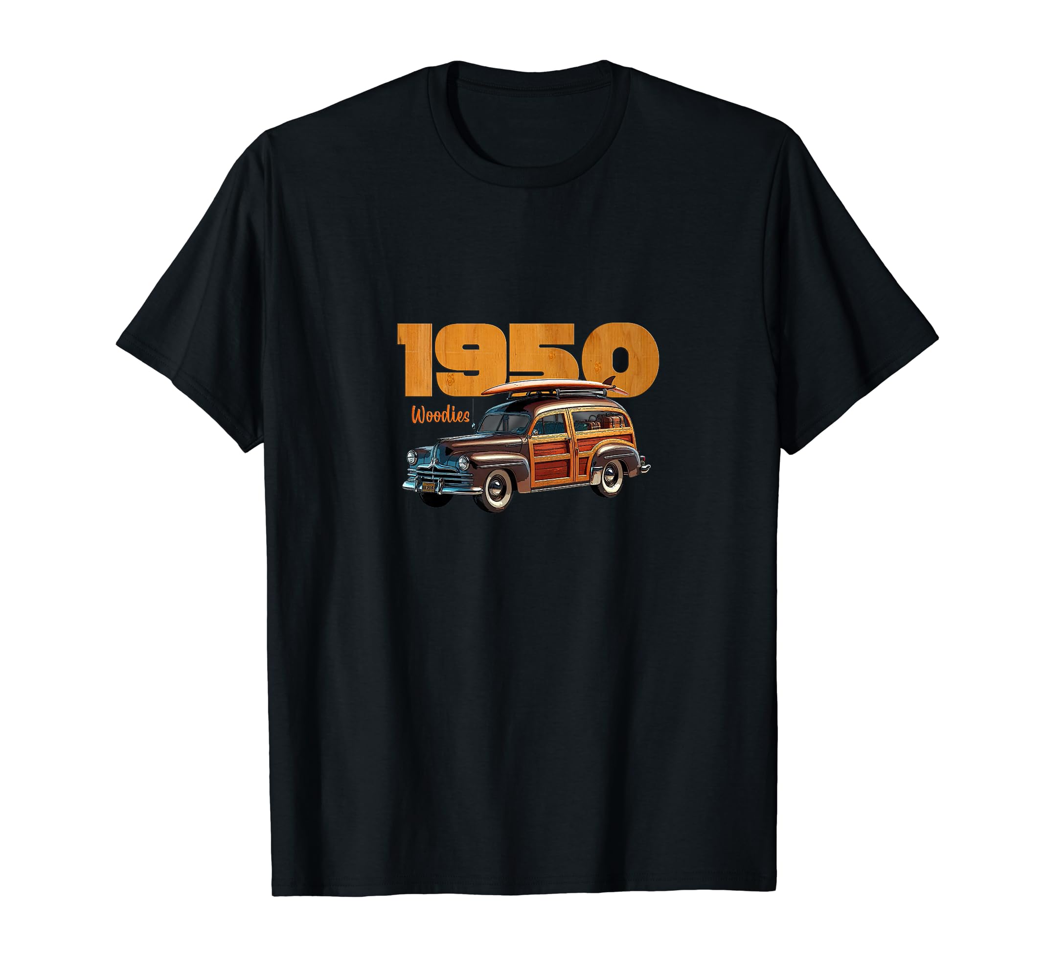 1950 Woody Station Wagon Surfing T-Shirt - Casual Everyday Wear Men Women - T-Shirt, Sweatshirt, Hoodie