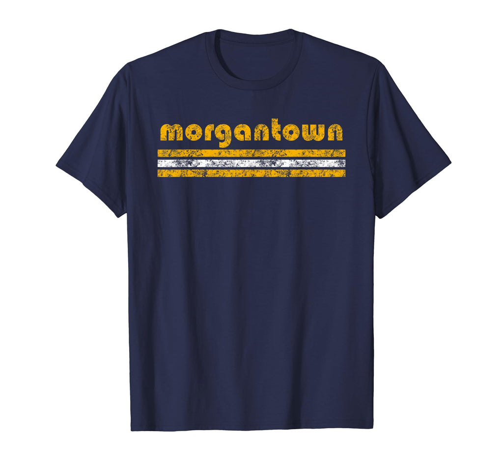 Morgantown West Virginia Three Stripe T-Shirt - Minimalist Print Men Women - T-Shirt, Sweatshirt, Hoodie