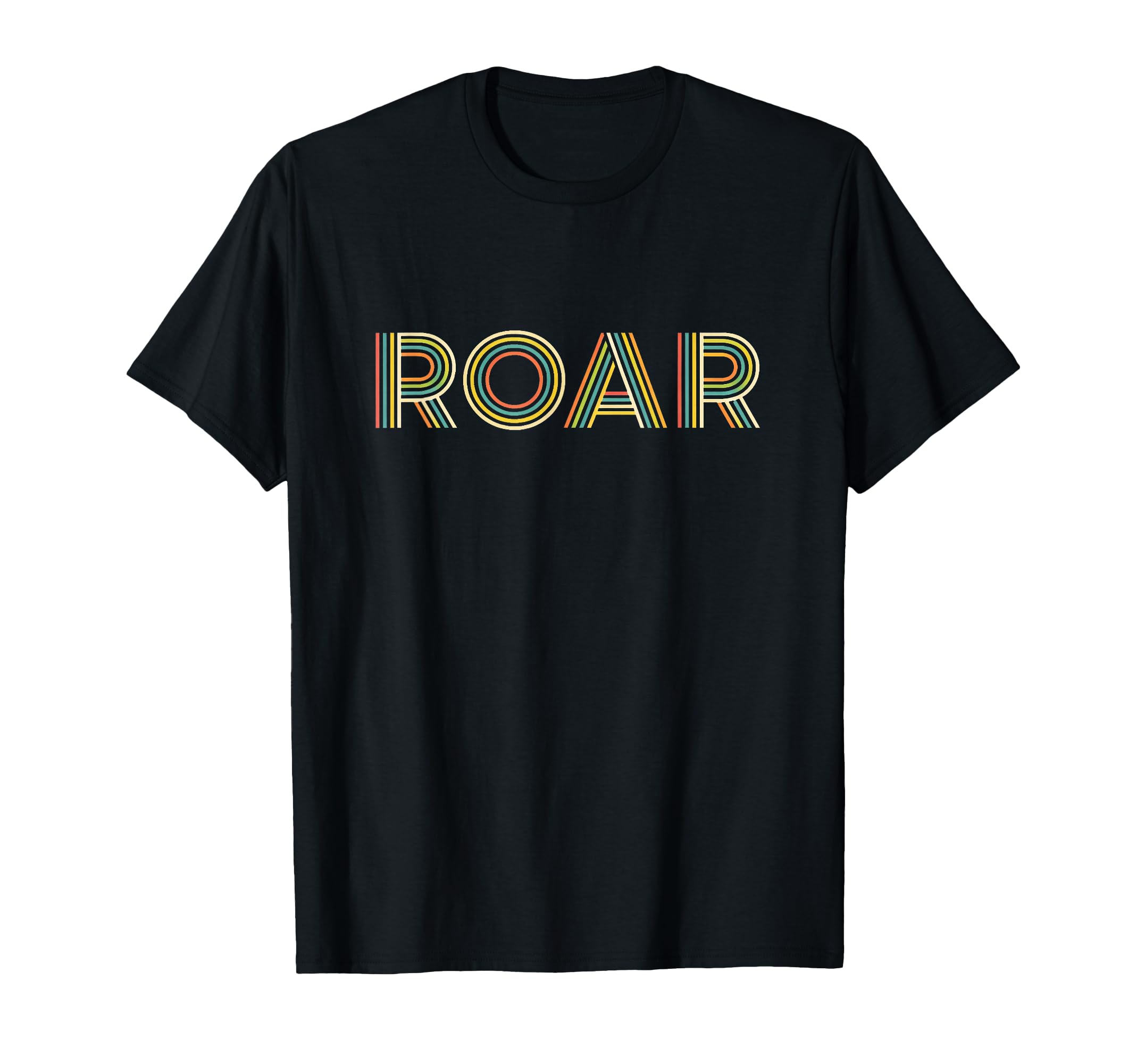 Expressive Roar Striped Typography T-Shirt - Casual Everyday Wear Unisex - T-Shirt, Sweatshirt, Hoodie