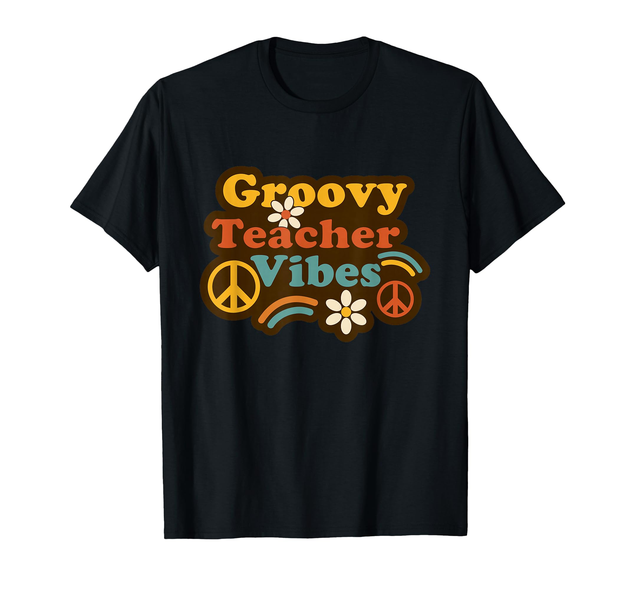 Groovy Teacher Vibes Back To School T-Shirt - Custom Art Print for Adults - T-Shirt, Sweatshirt, Hoodie
