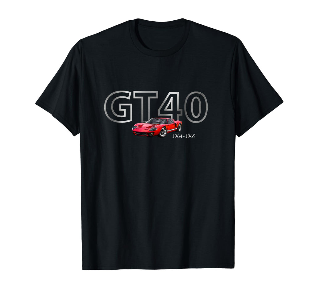 Cars 1966 Gt40 Sports Car Rare Car T-Shirt - Fun Novelty Design for Adults - T-Shirt, Sweatshirt, Hoodie