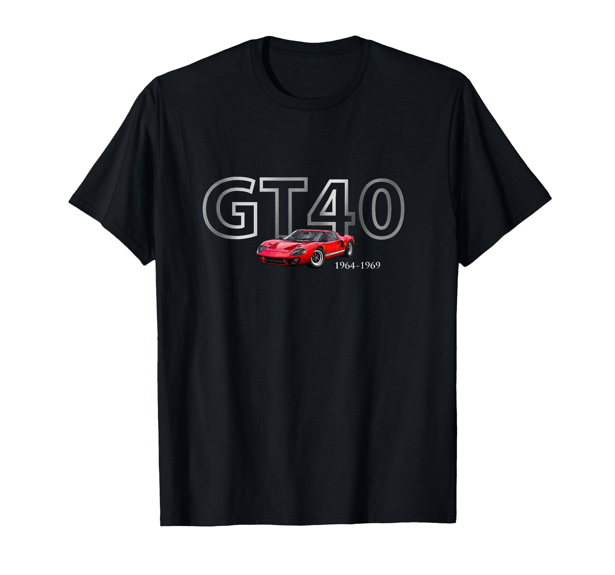 Cars 1966 Gt40 Sports Car Rare Car T-Shirt - Fun Novelty Design for Adults - T-Shirt, Sweatshirt, Hoodie