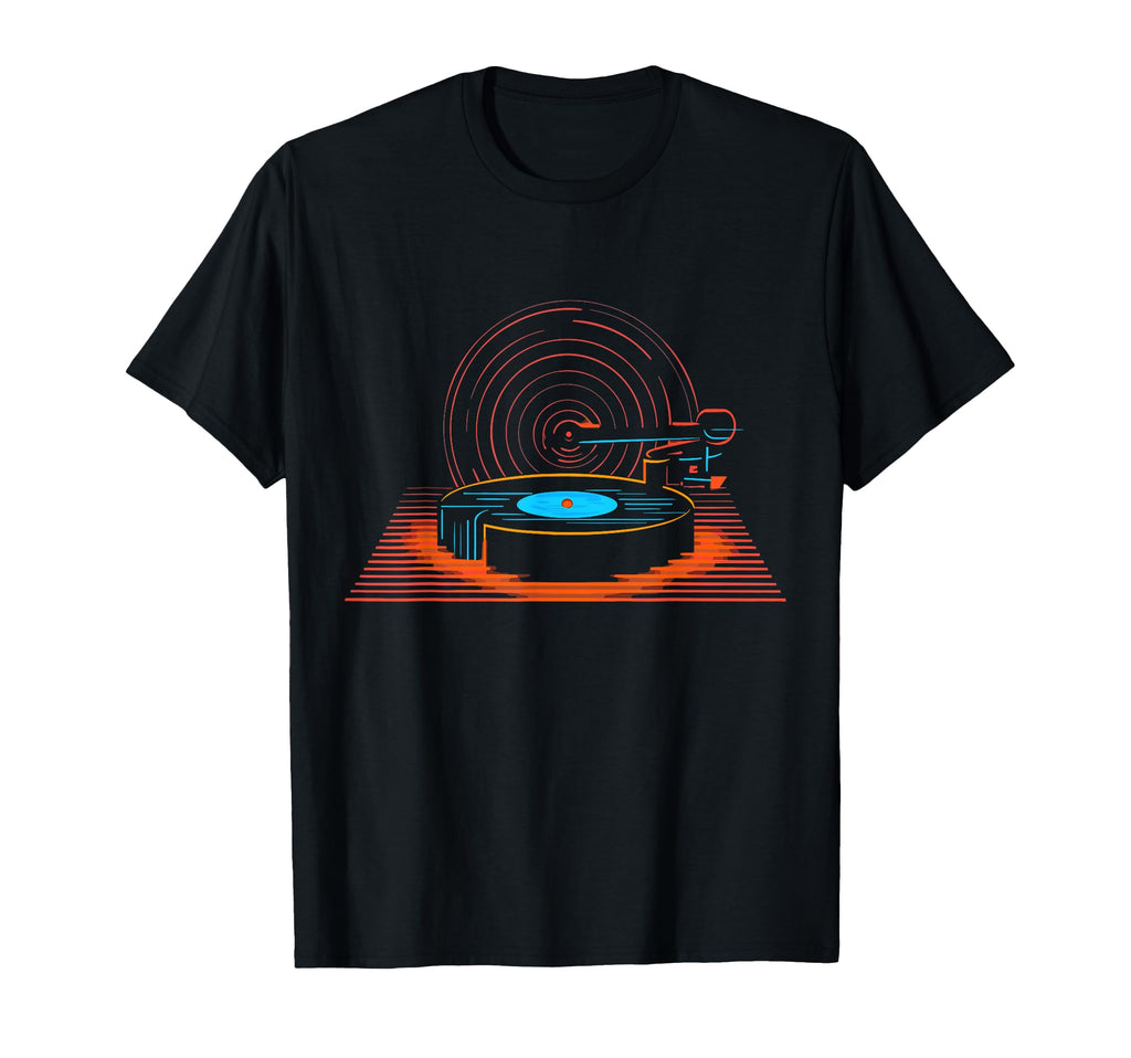 Turntable Vinyl Record Player Sketch T-Shirt - Custom Art Print Men Women - T-Shirt, Sweatshirt, Hoodie