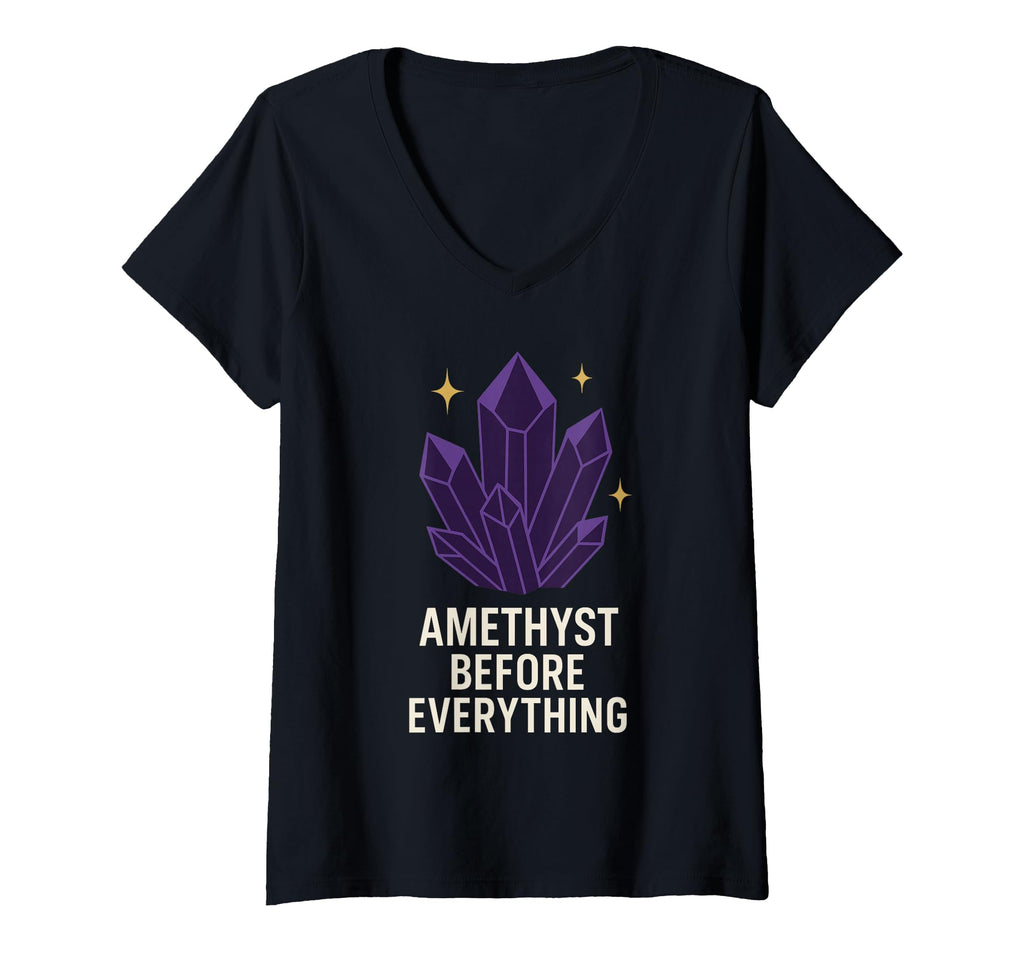 Womens Amethyst Addict Healing Crystal T-Shirt - Trendy Graphic Unisex - T-Shirt, Sweatshirt, Hoodie