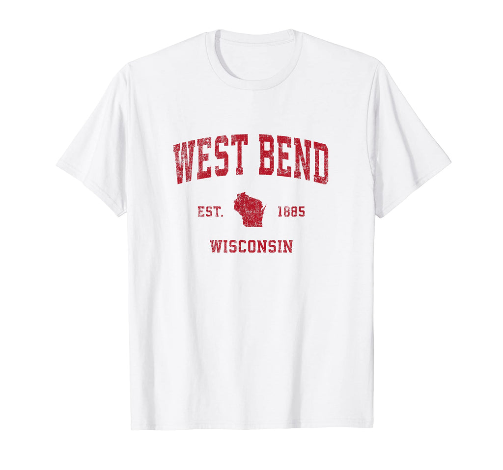 West Bend Wisconsin Wi Sports Red T-Shirt - Graphic Print Men Women - T-Shirt, Sweatshirt, Hoodie