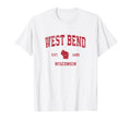 West Bend Wisconsin Wi Sports Red T-Shirt - Graphic Print Men Women - T-Shirt, Sweatshirt, Hoodie