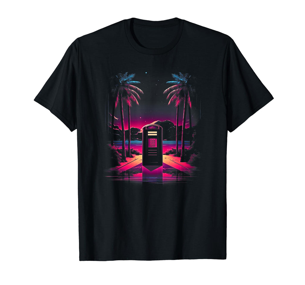 Vaporwave Phone Booth 80S Synthwave T-Shirt - Minimalist Print for Adults - T-Shirt, Sweatshirt, Hoodie