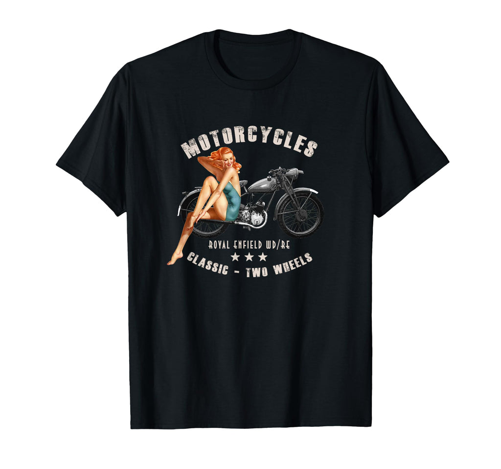 Royal Enfield Wdre Ww2 Pin Up T-Shirt - Novelty Apparel Unisex - T-Shirt, Sweatshirt, Hoodie