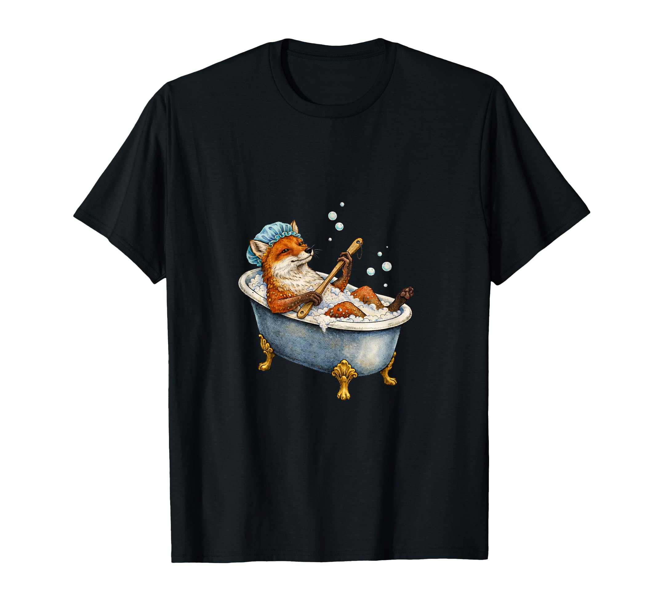 Funny Relaxing Fox Bathtub Cozy Self T-Shirt - Unique Graphic Men Women - T-Shirt, Sweatshirt, Hoodie