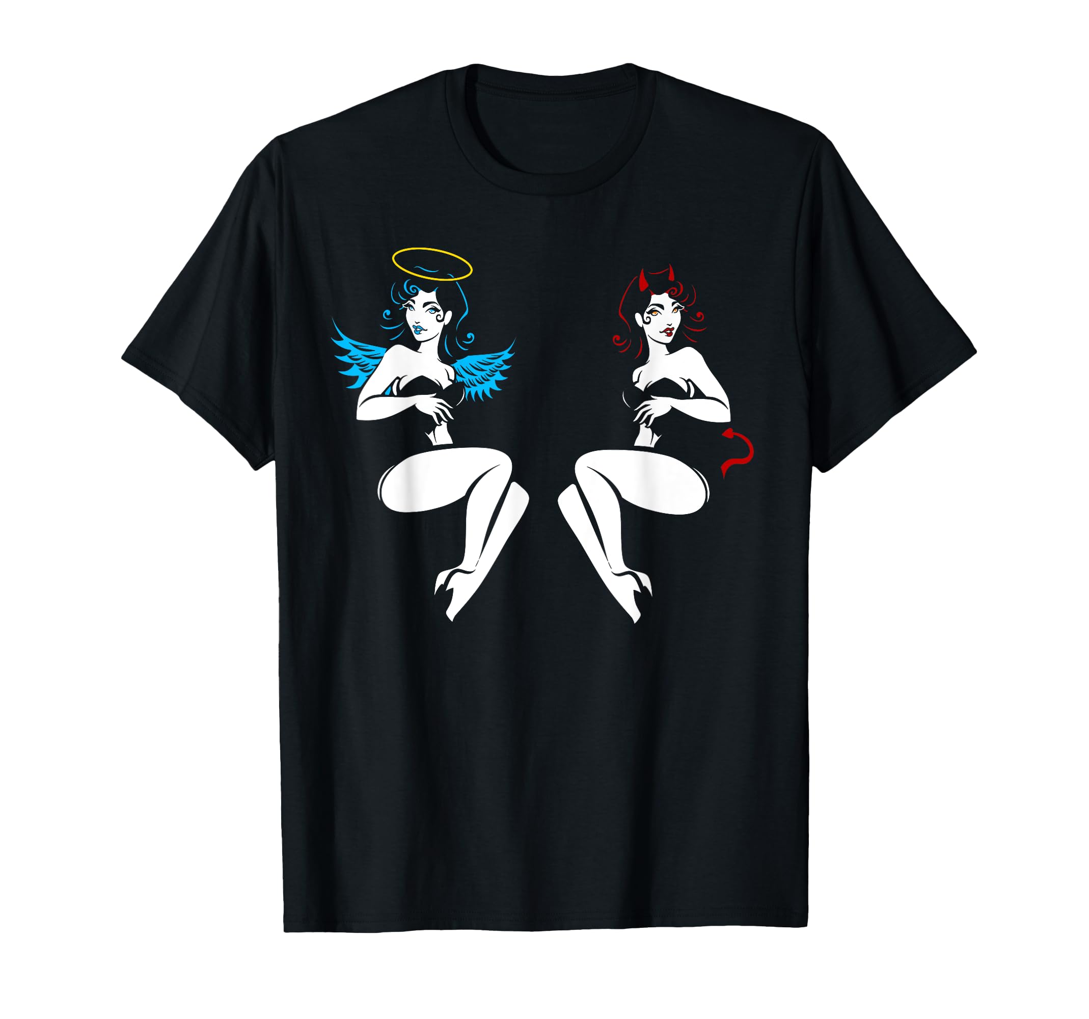 Sexy Pin Up Angel And Devil 50S T-Shirt - Casual Everyday Wear Unisex - T-Shirt, Sweatshirt, Hoodie
