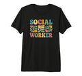 Social Worker Boho Flower Tri Blend T-Shirt - Minimalist Print Men Women - T-Shirt, Sweatshirt, Hoodie